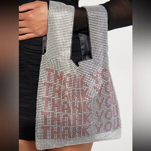 Stylish Silver and Red Women's Bag